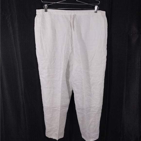 NWT! DANNY ROBERT'S! 100% FINE WHITE LINEN WIDE LEG PANTS, SLACKS! SZ 2X - Picture 7 of 12